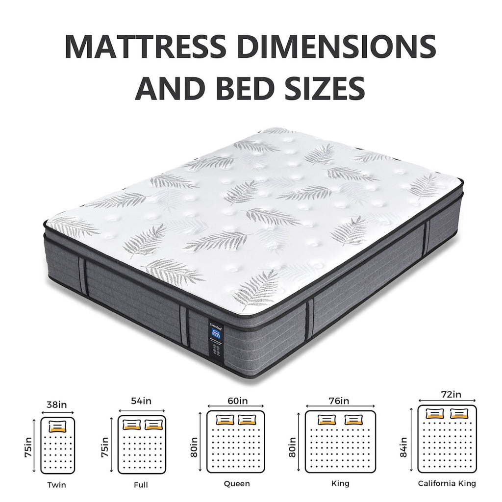 12 inch Firm Euro Top Hybrid Memory Foam Mattress