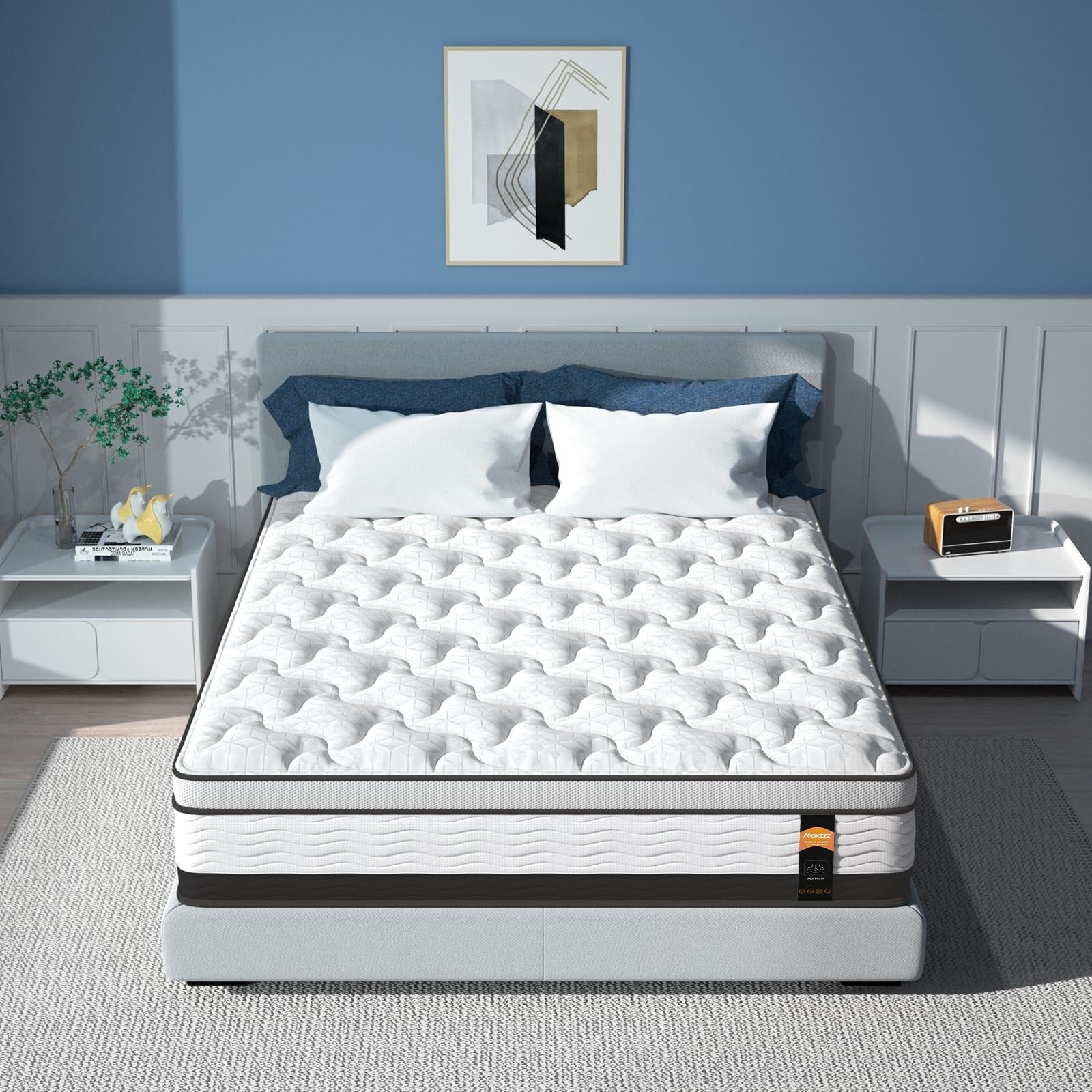 12 inch King Hybrid Mattress in a Box, Cooling Gel Infused Memory Foam and Pocket Spring Mattress, Medium Firm, 76 x 80 inches