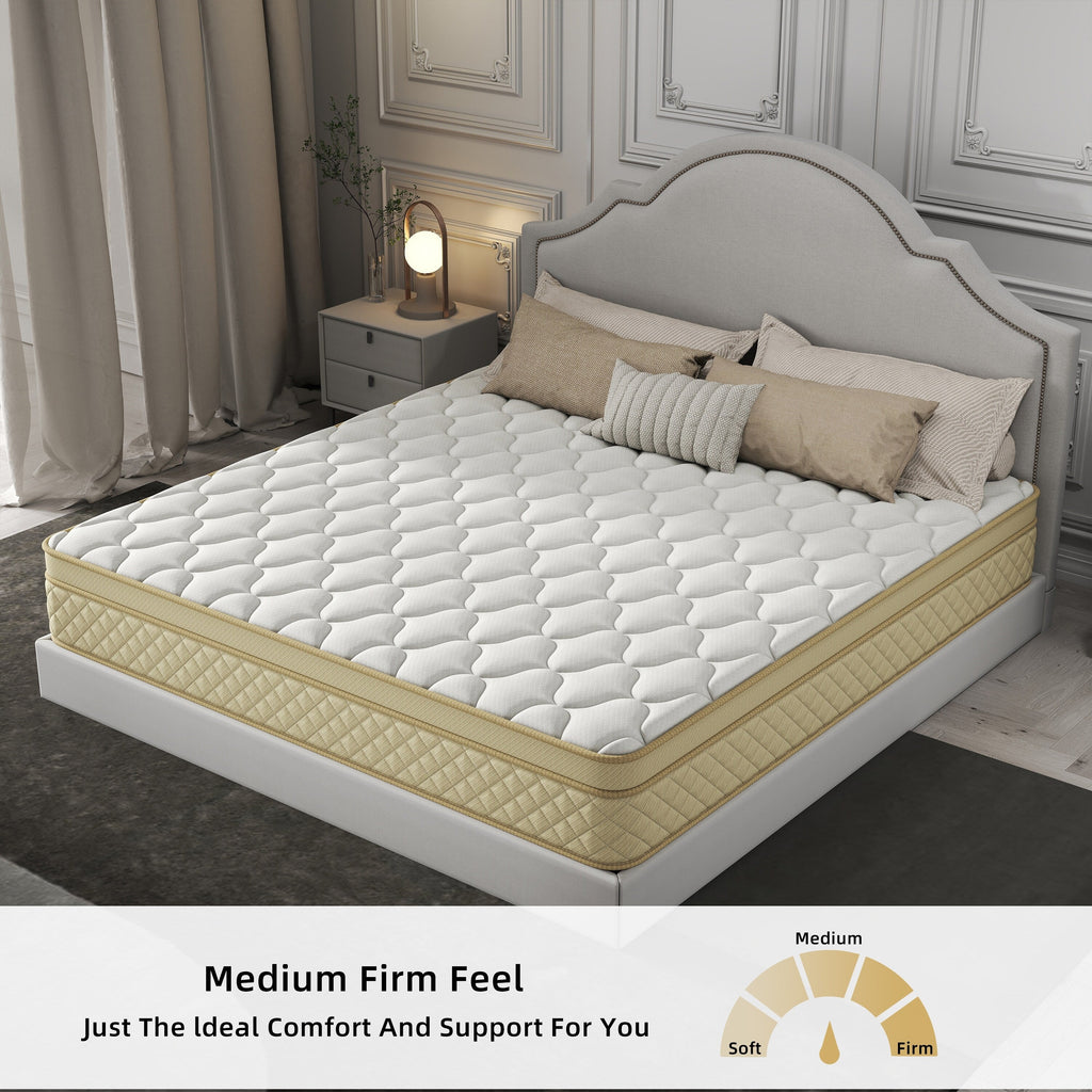 12 Euro Top Medium Memory Foam Hybrid Mattress in a Box