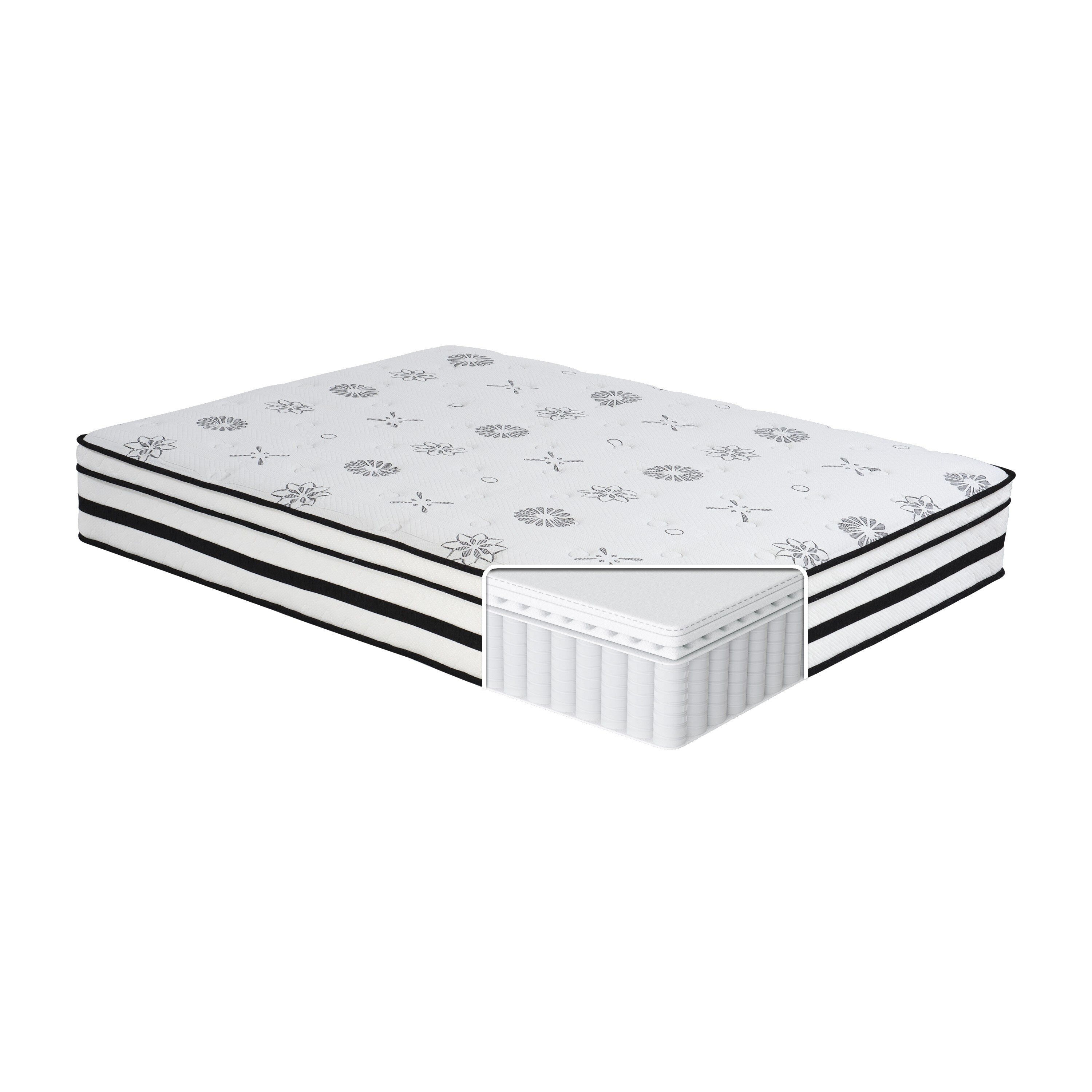 12 Highly Breathable Quilted Cover Hybrid Mattress in a Box