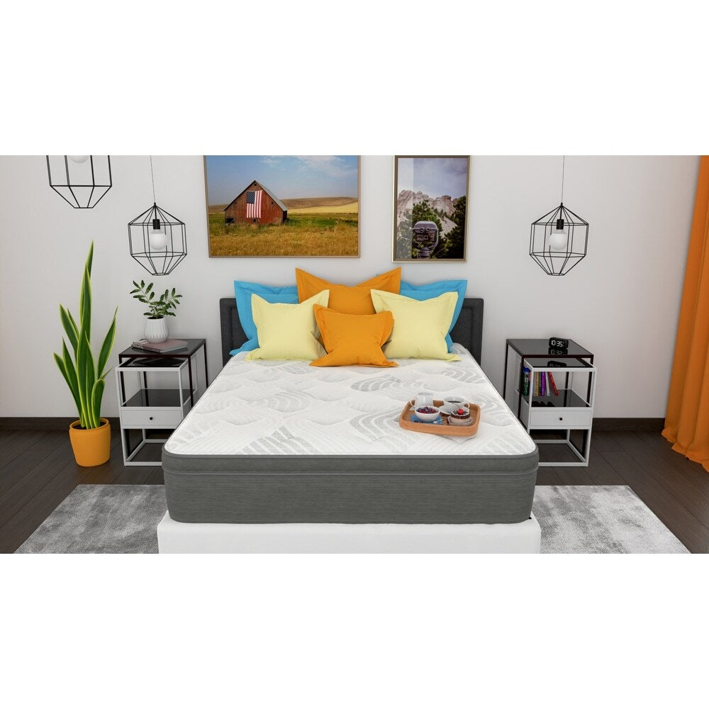 12 Hybrid Euro Top Plush Convoluted Foam Mattress