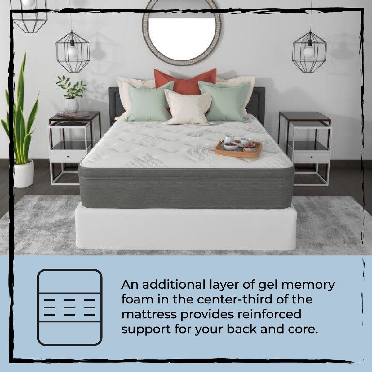 12 Hybrid Euro Top Plush Convoluted Foam Mattress