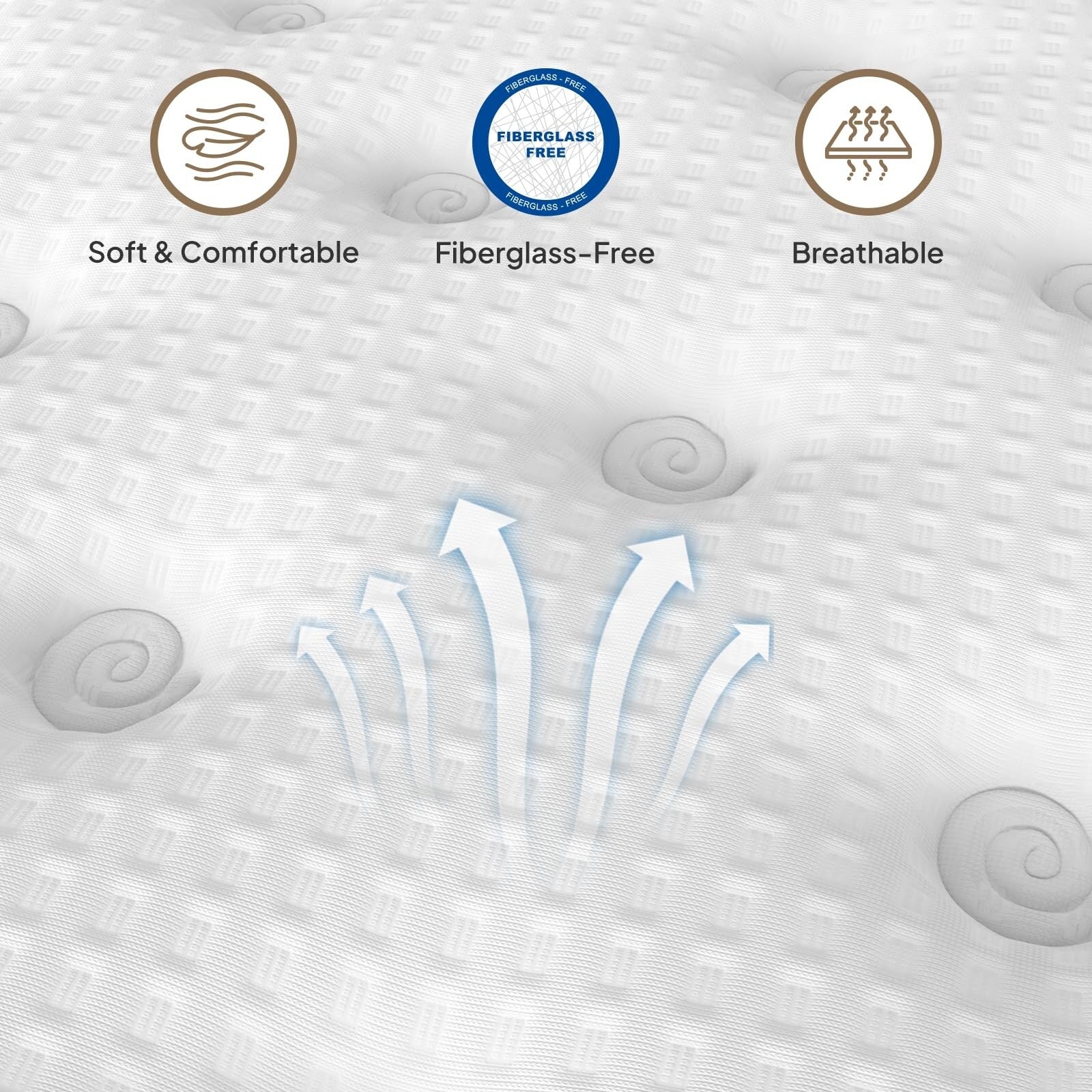 12 Hybrid Innerspring Mattress with Gel Memory Foam Fiberglass-Free Medium Plush CertiPUR-US Certified