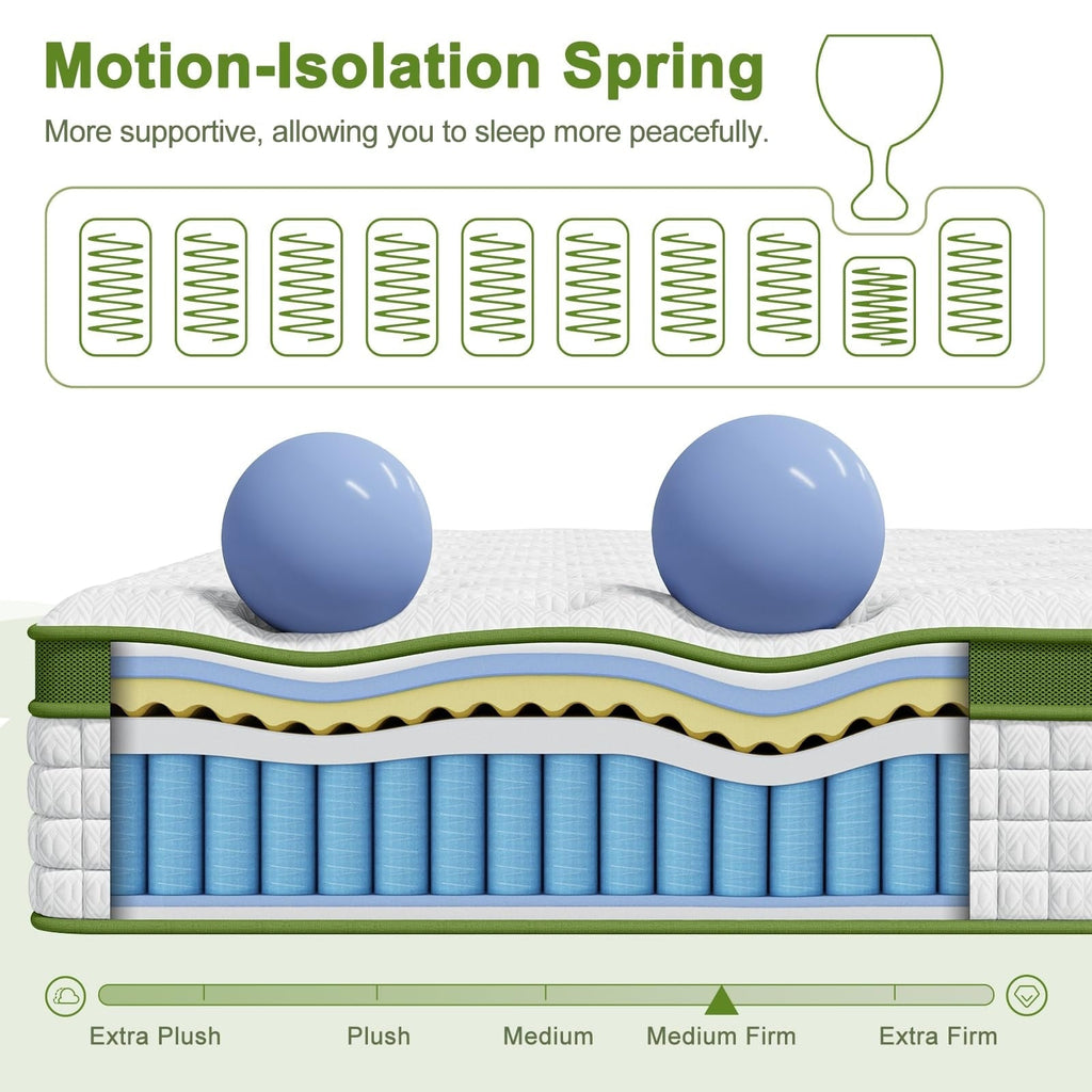 12 Hybrid Mattress with Gel Memory Foam & Pocket Springs