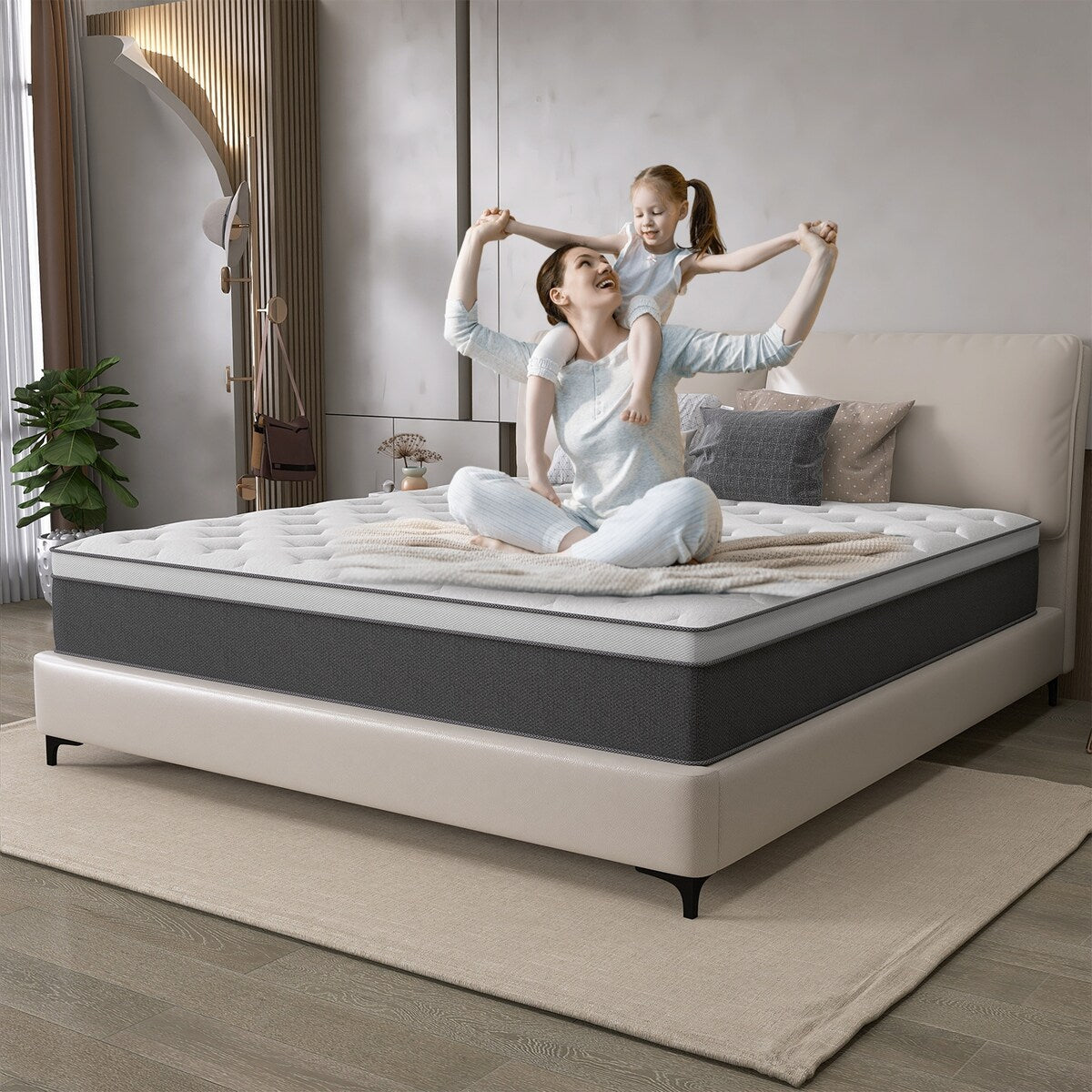 12 Hybrid of Cooling Gel Infused Memory Foam and Coils Mattress