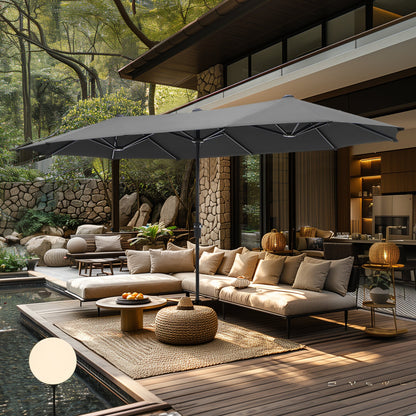 MAISON ARTS 13ft Double -Sided Patio Umbrella Extra Large with Crank