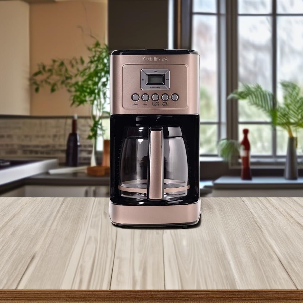 14-Cup Automatic Coffee Maker, Glass Carafe, Brew Strength Control, 1-4 Cup Setting, Stainless Steel Umber