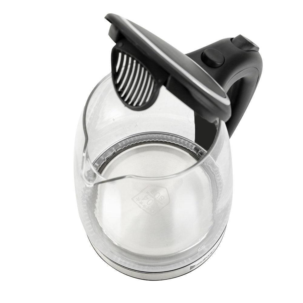1500W 1.8L Electric Glass Tea Kettle Hot Water Kettle with Auto Shutoff Protection, Stainless Steel Lid & Bottom