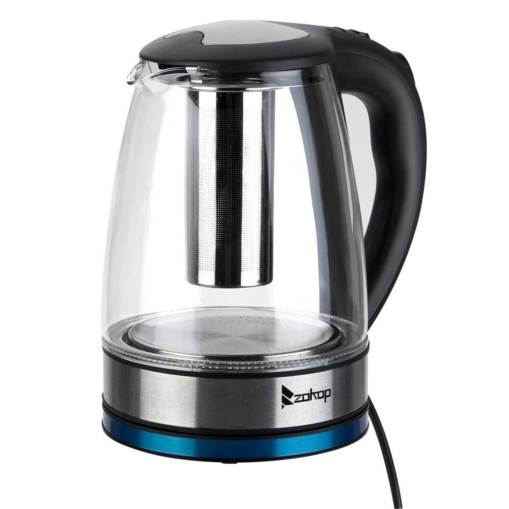 1500W 1.8L Electric Kettle Water Heater, Glass Tea, Coffee Pot, Auto Shut-Off