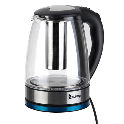 1500W 1.8L Electric Kettle Water Heater, Glass Tea, Coffee Pot, Auto Shut-Off