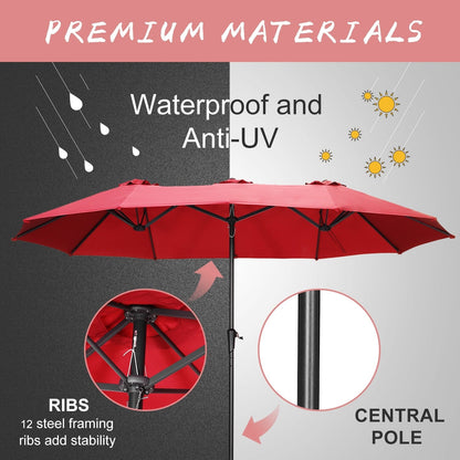 Autlaycil 13Ft Retangle Patio Umbrella Extra-Large Outdoor Umbrella No Base