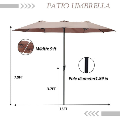 Autlaycil 13Ft Retangle Patio Umbrella Extra-Large Outdoor Umbrella No Base