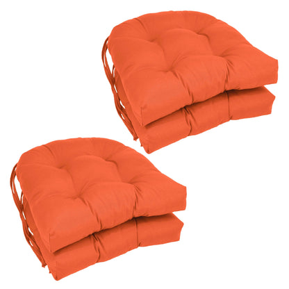 16-inch U-Shaped Indoor Twill Chair Cushions (Set of 2, 4, or 6) - 16 x 16