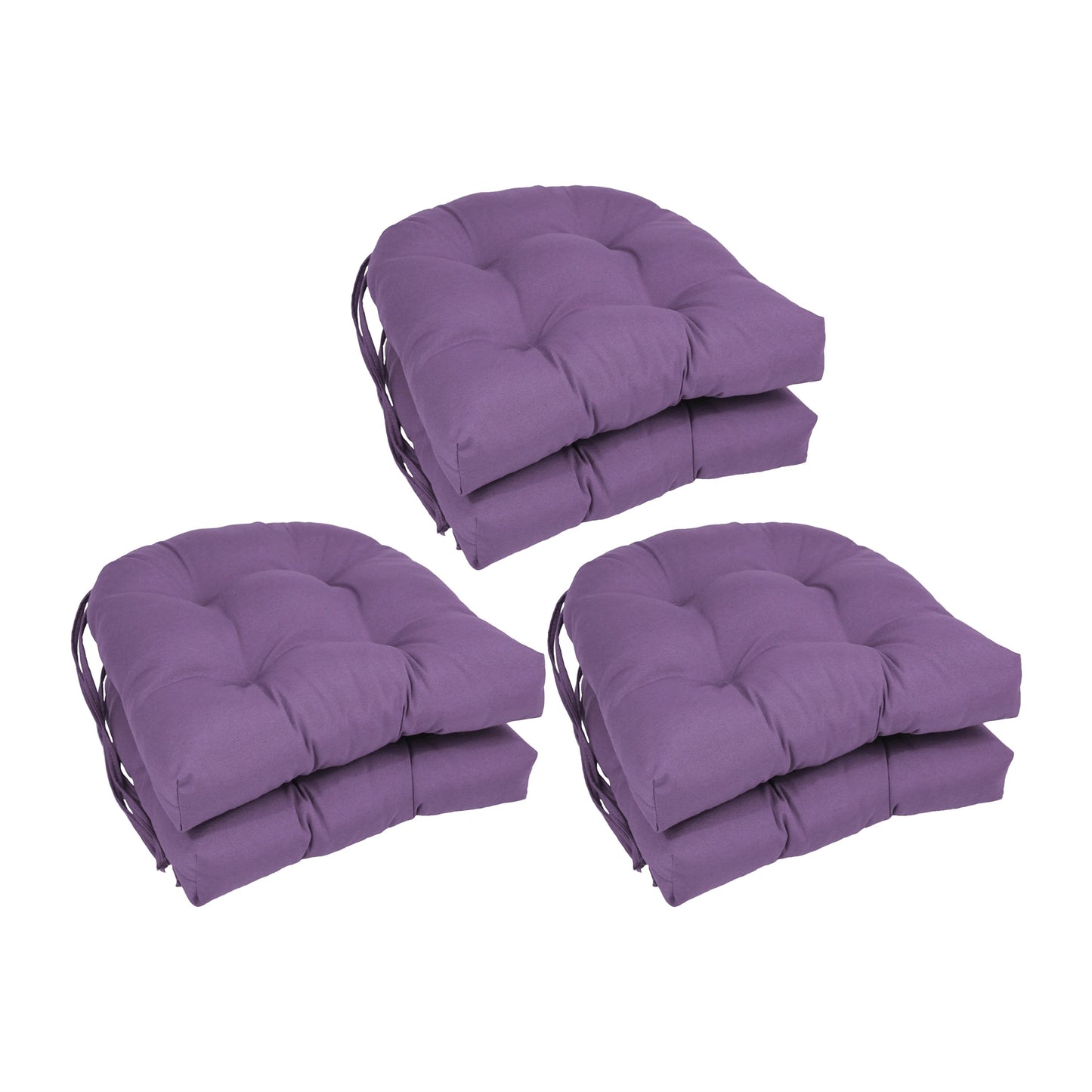 16-inch U-Shaped Indoor Twill Chair Cushions (Set of 2, 4, or 6) - 16 x 16
