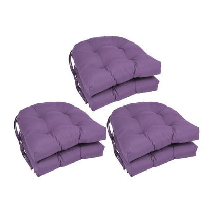 16-inch U-Shaped Indoor Twill Chair Cushions (Set of 2, 4, or 6) - 16 x 16
