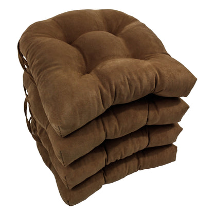 16-inch U-shaped Indoor Microsuede Chair Cushions (Set of 2, 4, or 6)