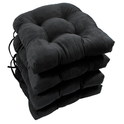 16-inch U-shaped Indoor Microsuede Chair Cushions (Set of 2, 4, or 6)