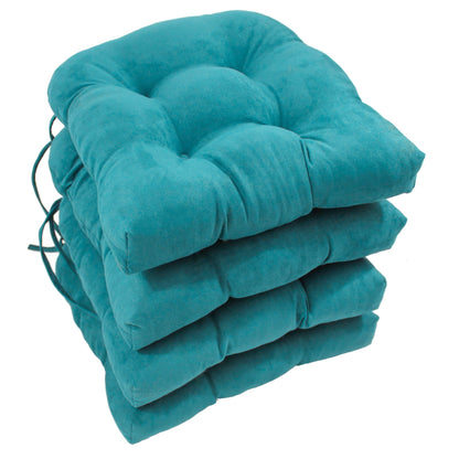 16-inch U-shaped Indoor Microsuede Chair Cushions (Set of 2, 4, or 6)