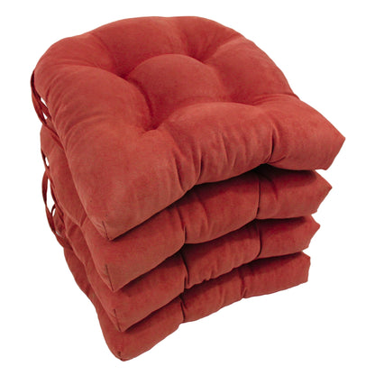 16-inch U-shaped Indoor Microsuede Chair Cushions (Set of 2, 4, or 6)