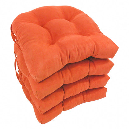 16-inch U-shaped Indoor Microsuede Chair Cushions (Set of 2, 4, or 6)