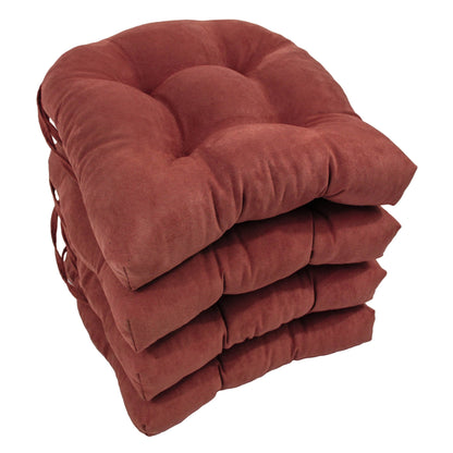 16-inch U-shaped Indoor Microsuede Chair Cushions (Set of 2, 4, or 6)