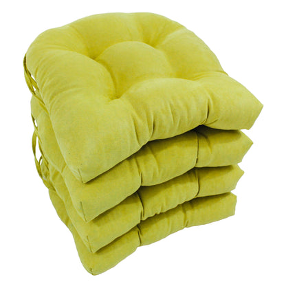 16-inch U-shaped Indoor Microsuede Chair Cushions (Set of 2, 4, or 6)