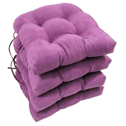 16-inch U-shaped Indoor Microsuede Chair Cushions (Set of 2, 4, or 6)