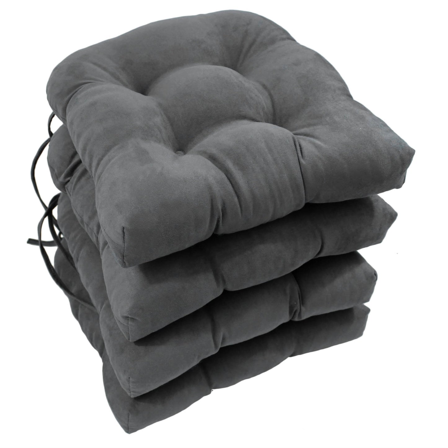 16-inch U-shaped Indoor Microsuede Chair Cushions (Set of 2, 4, or 6)
