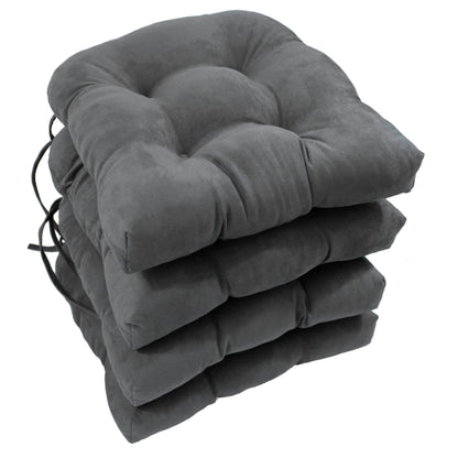 16-inch U-shaped Indoor Microsuede Chair Cushions (Set of 2, 4, or 6)