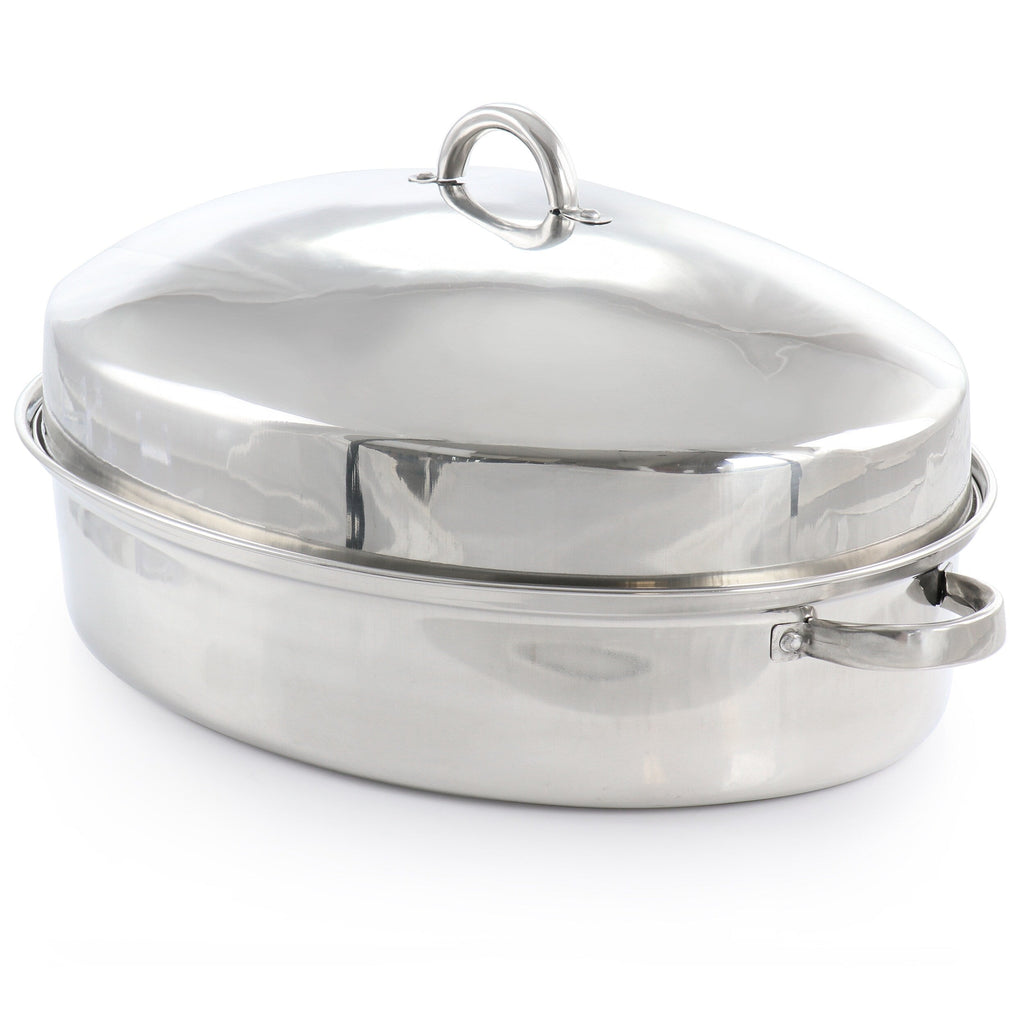 18 Inch Oval Stainless Steel Roaster - 18 Inch