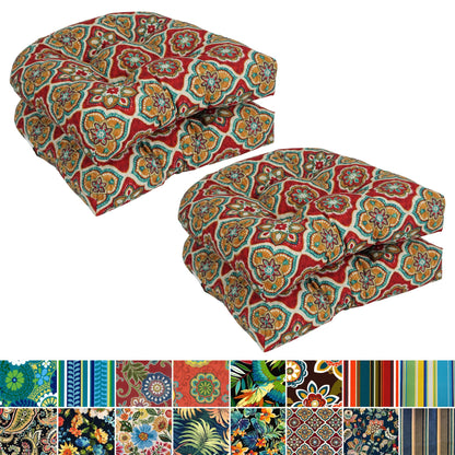 19-inch Rounded Back Indoor/Outdoor Chair Cushions (Set of 4) - 19 x 19