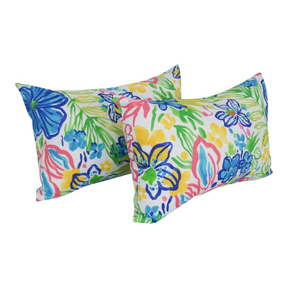 19-inch by 11-inch Outdoor Throw Pillows (Set of 2, Multiple Patterns) - 19 x 11