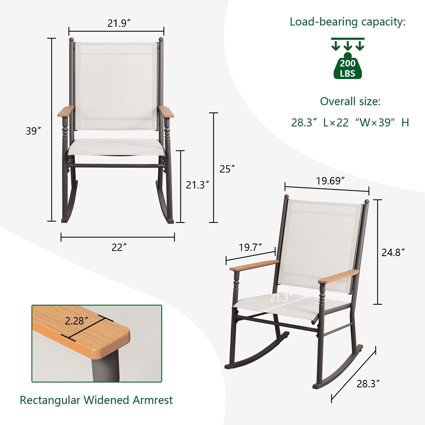 2 - Person Outdoor Patio Rocking Chairs