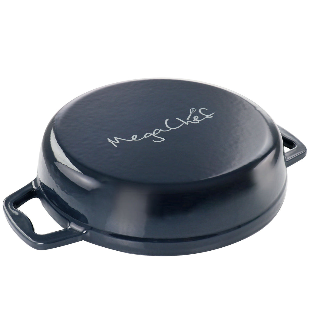 2 Quart Round Enameled Cast Iron Braiser Pan