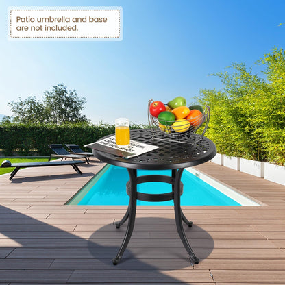 23.22 Round Cast Aluminum Outdoor Bistro Table，Mosaic Outdoor Round Side Table