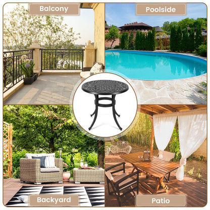 23.22 Round Cast Aluminum Outdoor Bistro Table，Mosaic Outdoor Round Side Table