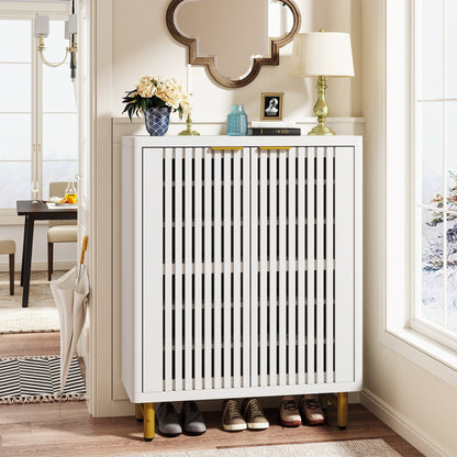 24 Pairs Shoe Storage Cabinet with Door for Entryway Living Room