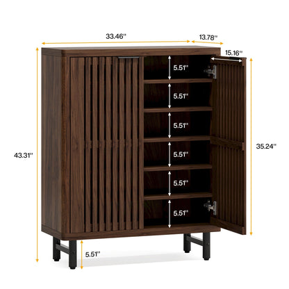 24 Pairs Shoe Storage Cabinet with Door for Entryway Living Room