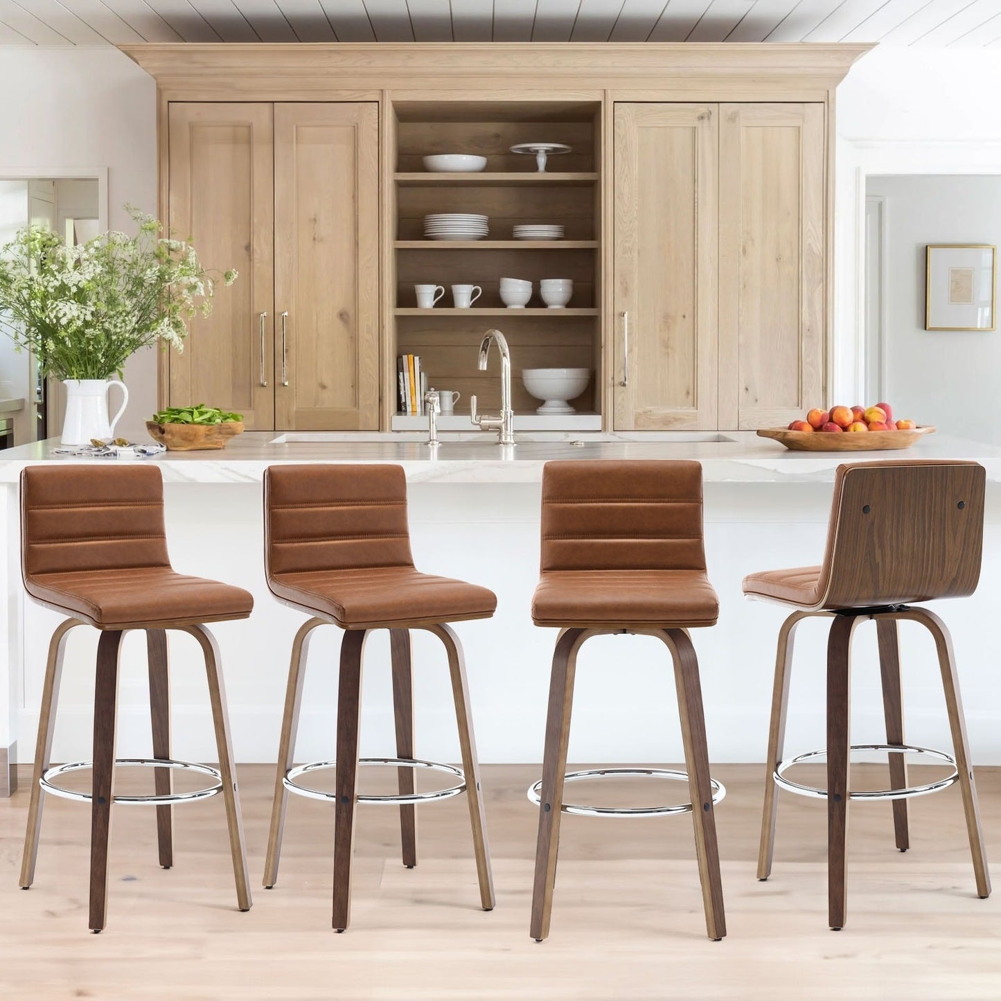 26/29 Faux Leather Swivel Bar/Counter Stools, Set of 2/3