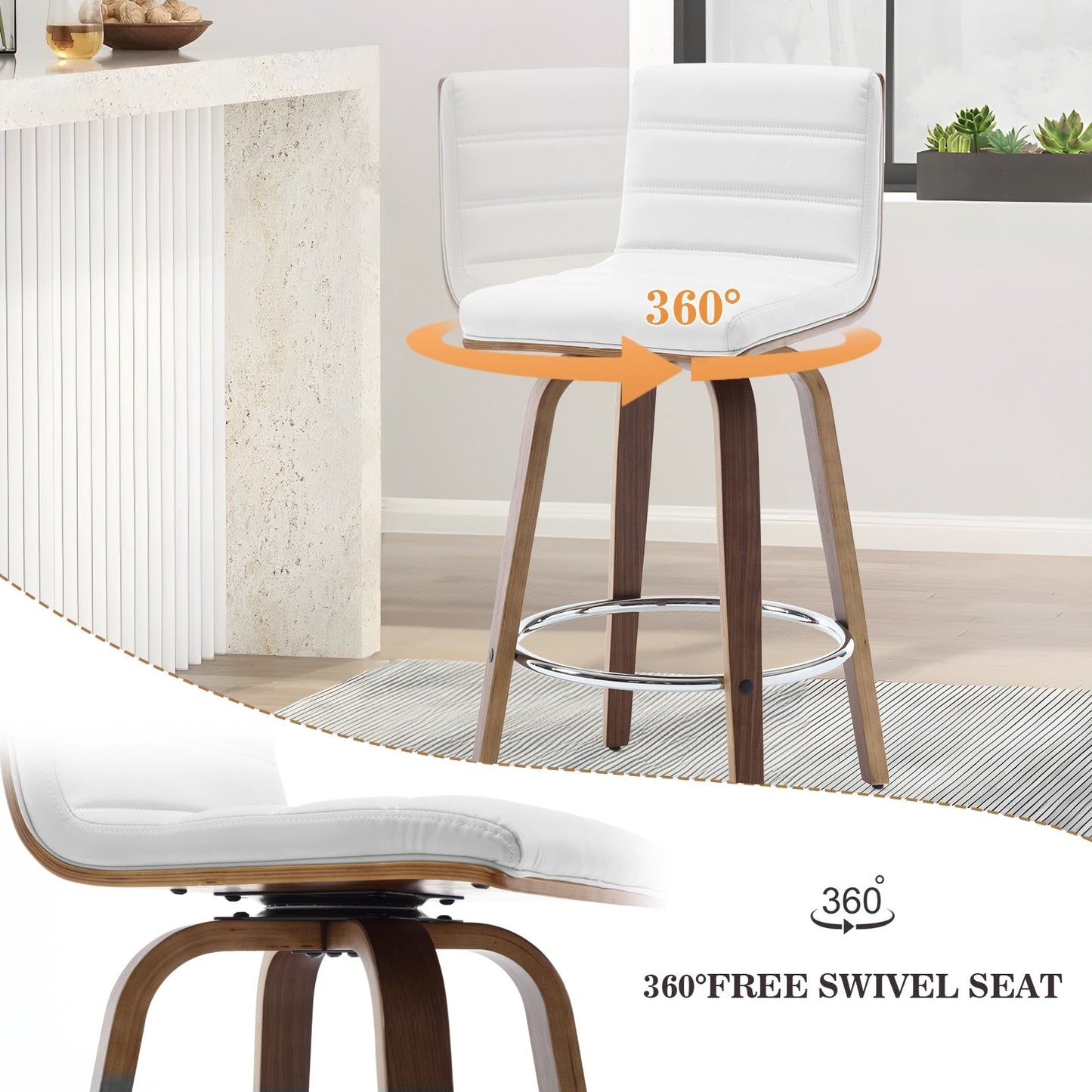 26/29 Faux Leather Swivel Bar/Counter Stools, Set of 2/3