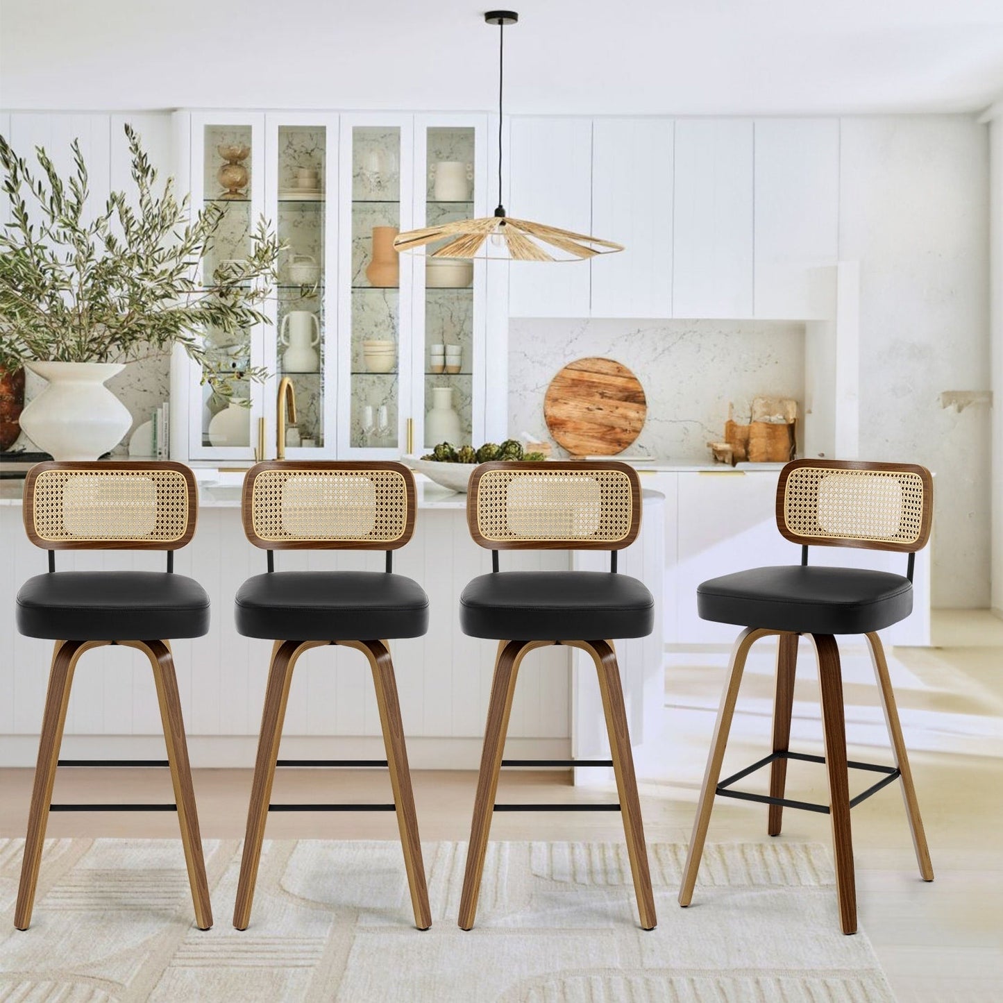 26/29 Swivel Bar Stools/ Counter Stools with Bentwood Legs