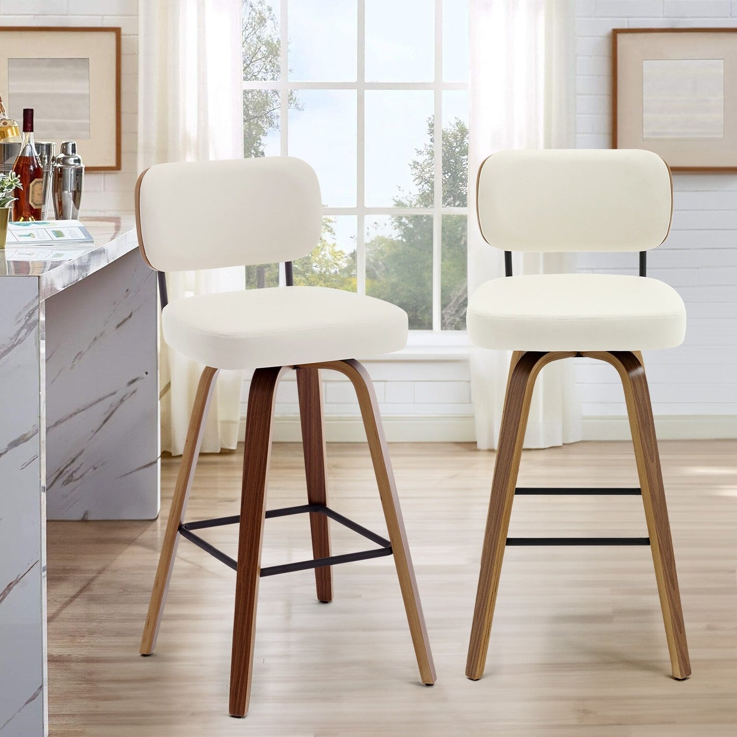 26/29 Swivel Bar Stools/ Counter Stools with Bentwood Legs