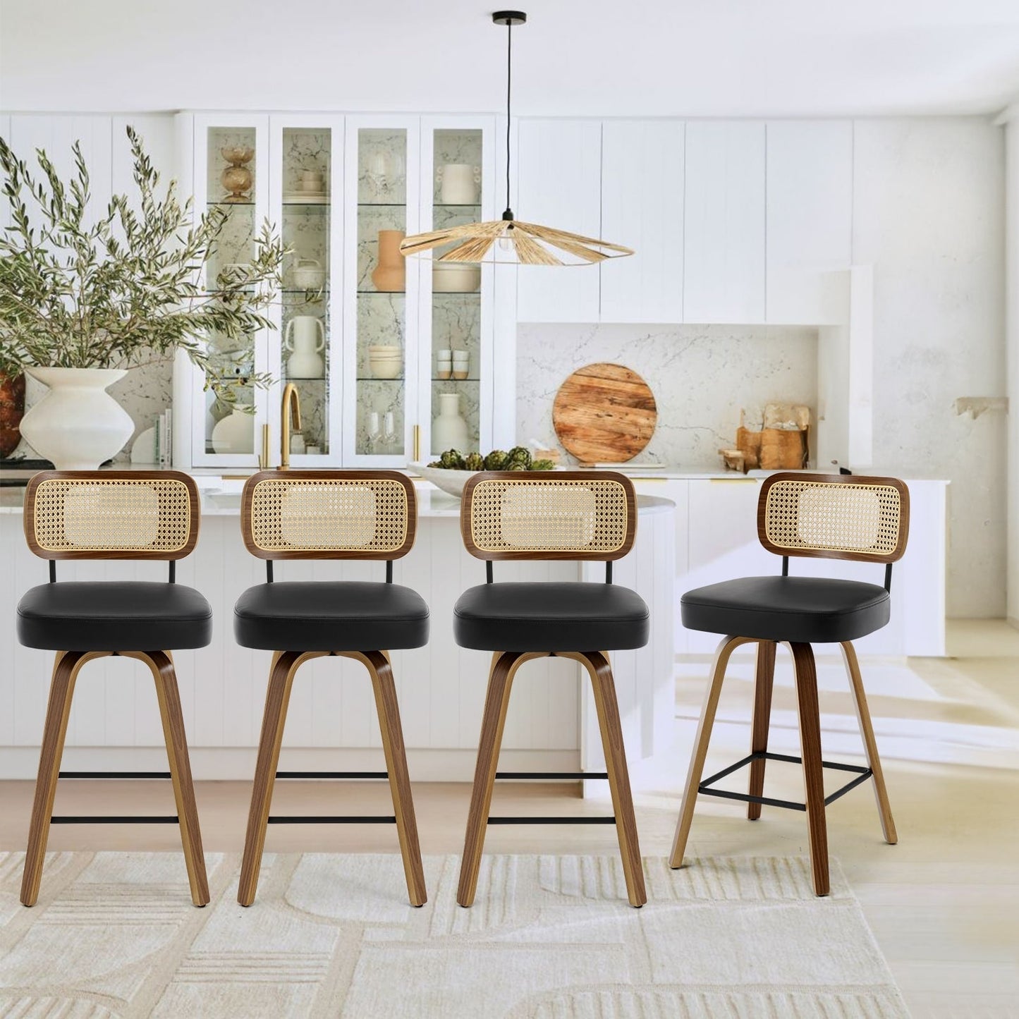 26/29 Swivel Bar Stools/ Counter Stools with Bentwood Legs