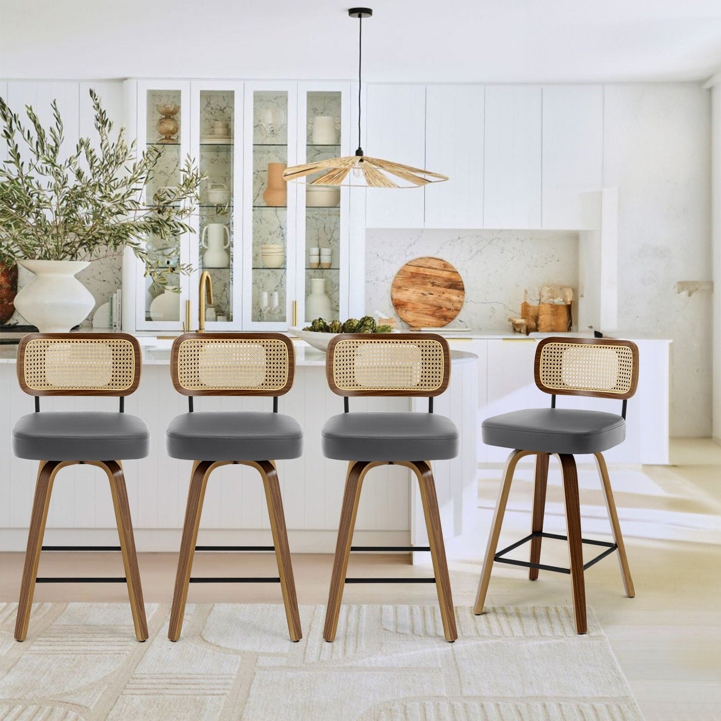 26/29 Swivel Bar Stools/ Counter Stools with Bentwood Legs