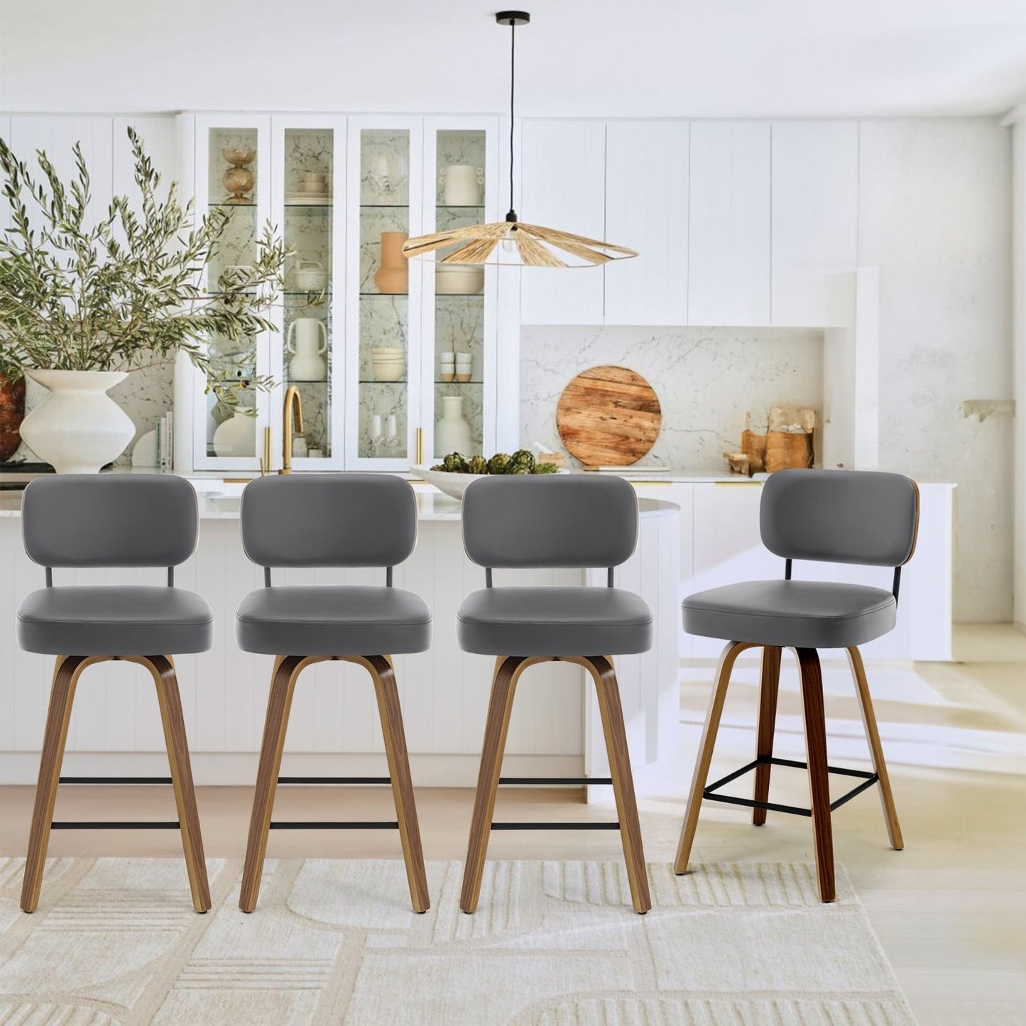 26/29 Swivel Bar Stools/ Counter Stools with Bentwood Legs