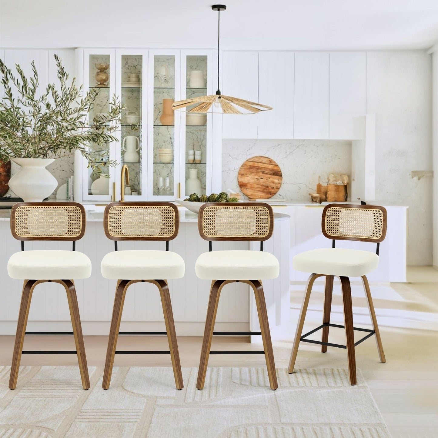 26/29 Swivel Bar Stools/ Counter Stools with Bentwood Legs