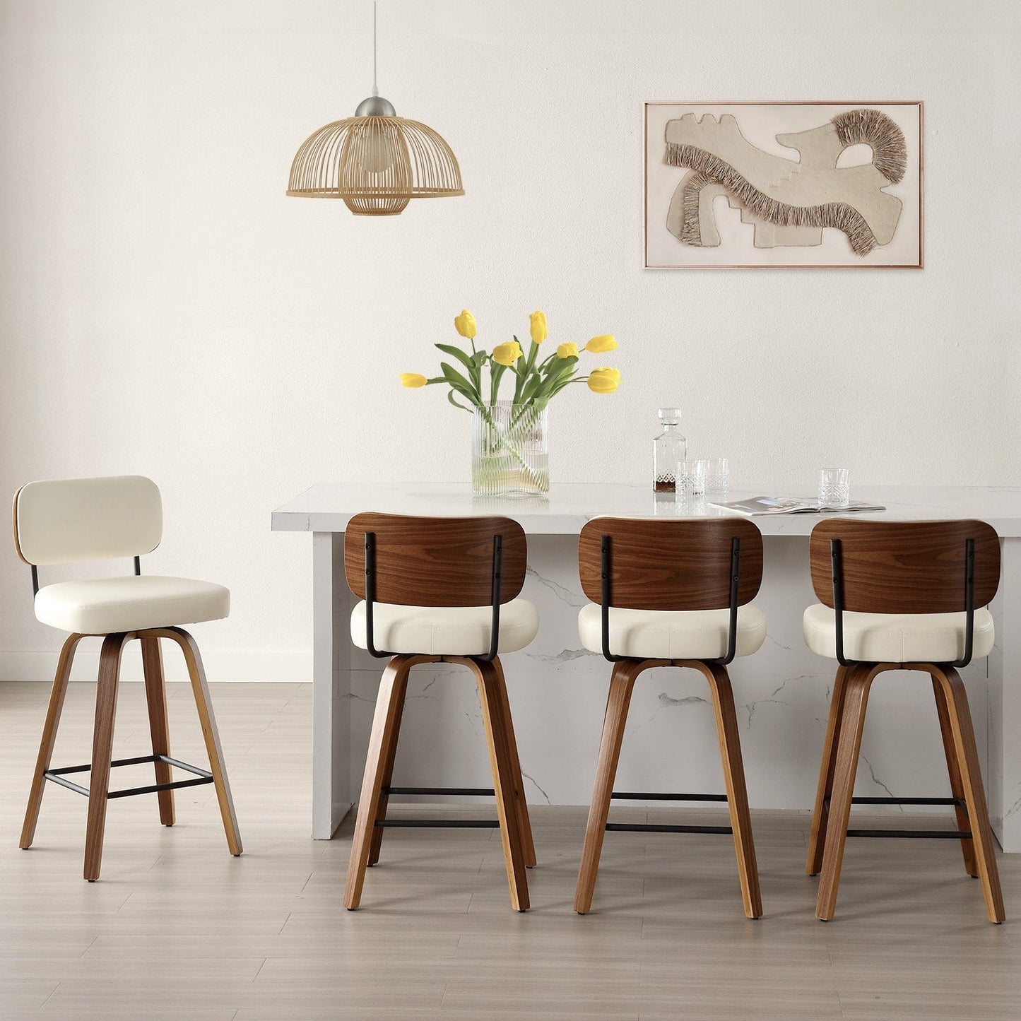 26/29 Swivel Bar Stools/ Counter Stools with Bentwood Legs