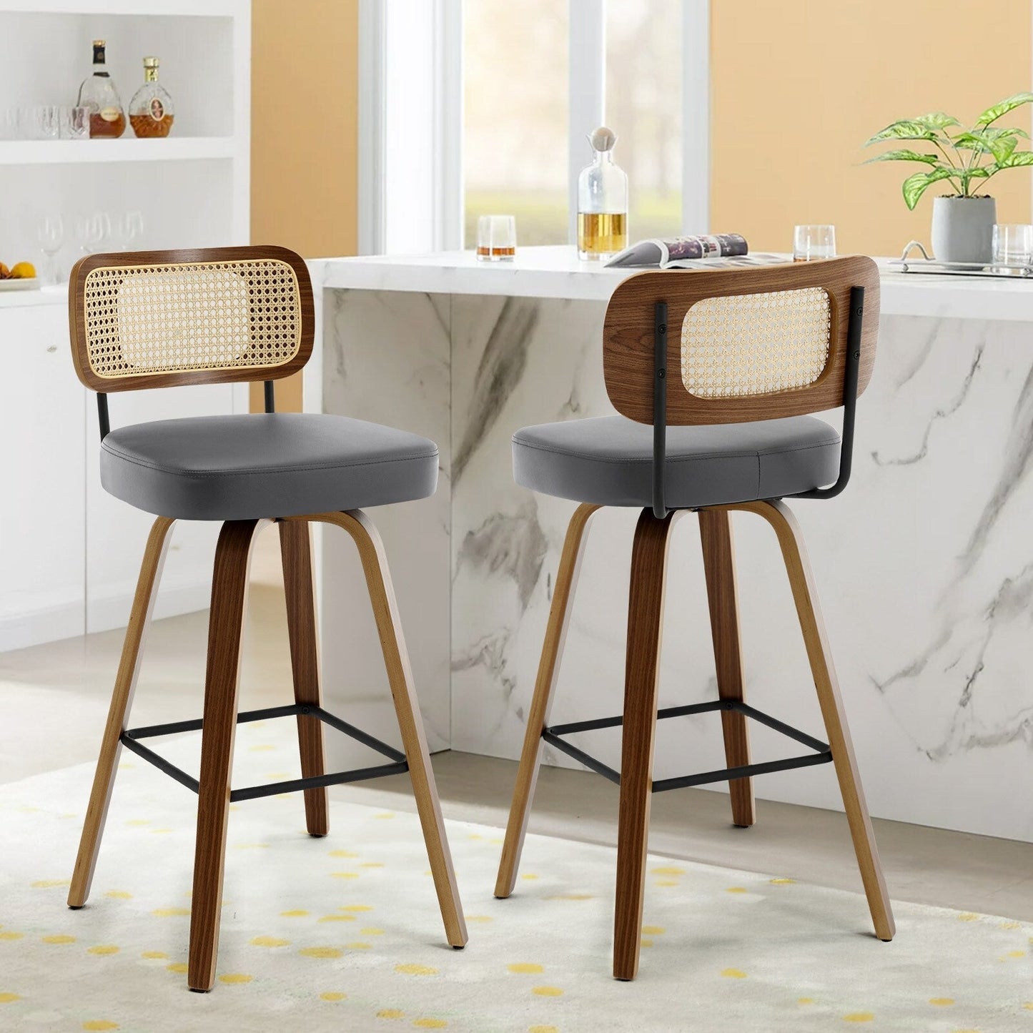 26/29 Swivel Bar Stools/ Counter Stools with Bentwood Legs