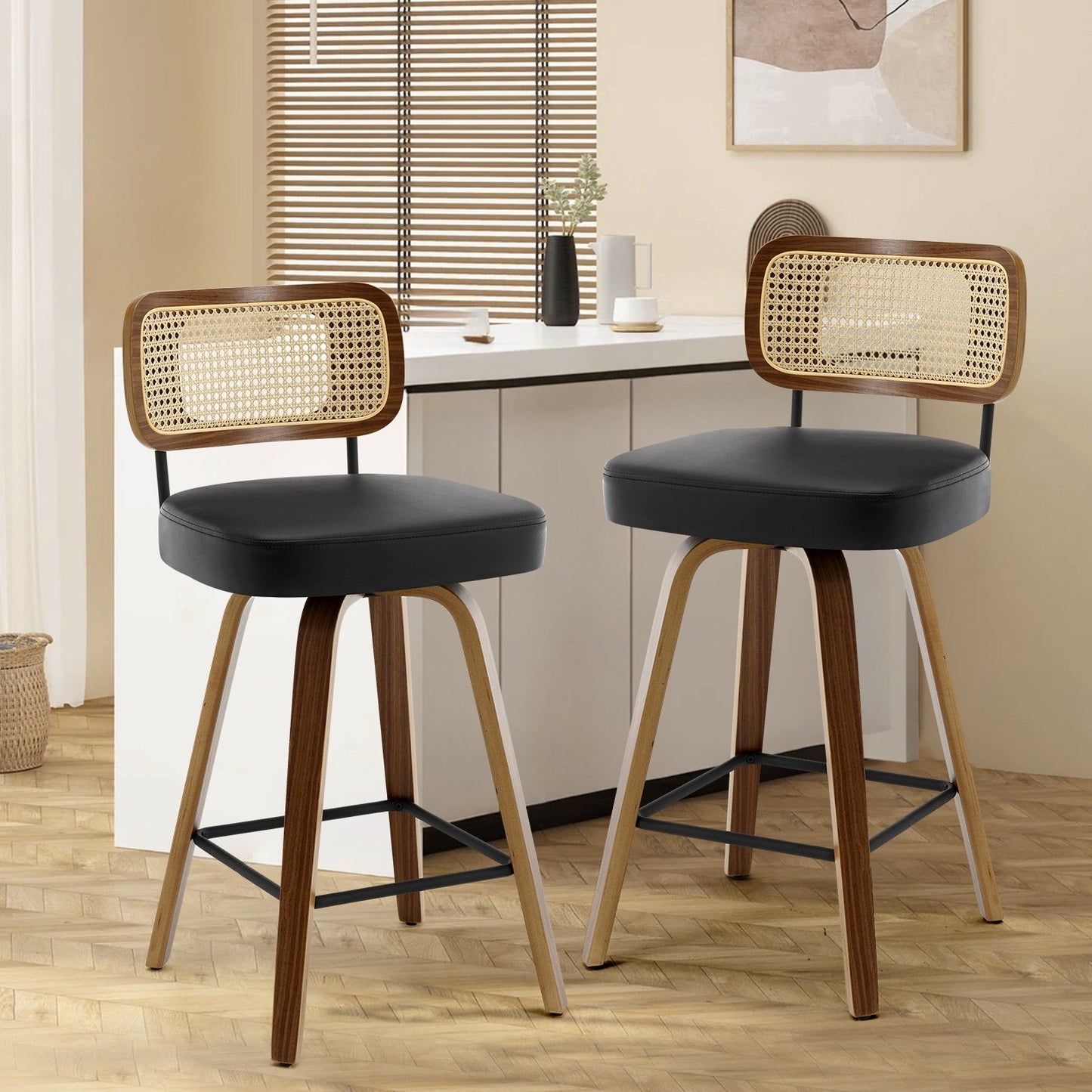 26/29 Swivel Bar Stools/ Counter Stools with Bentwood Legs