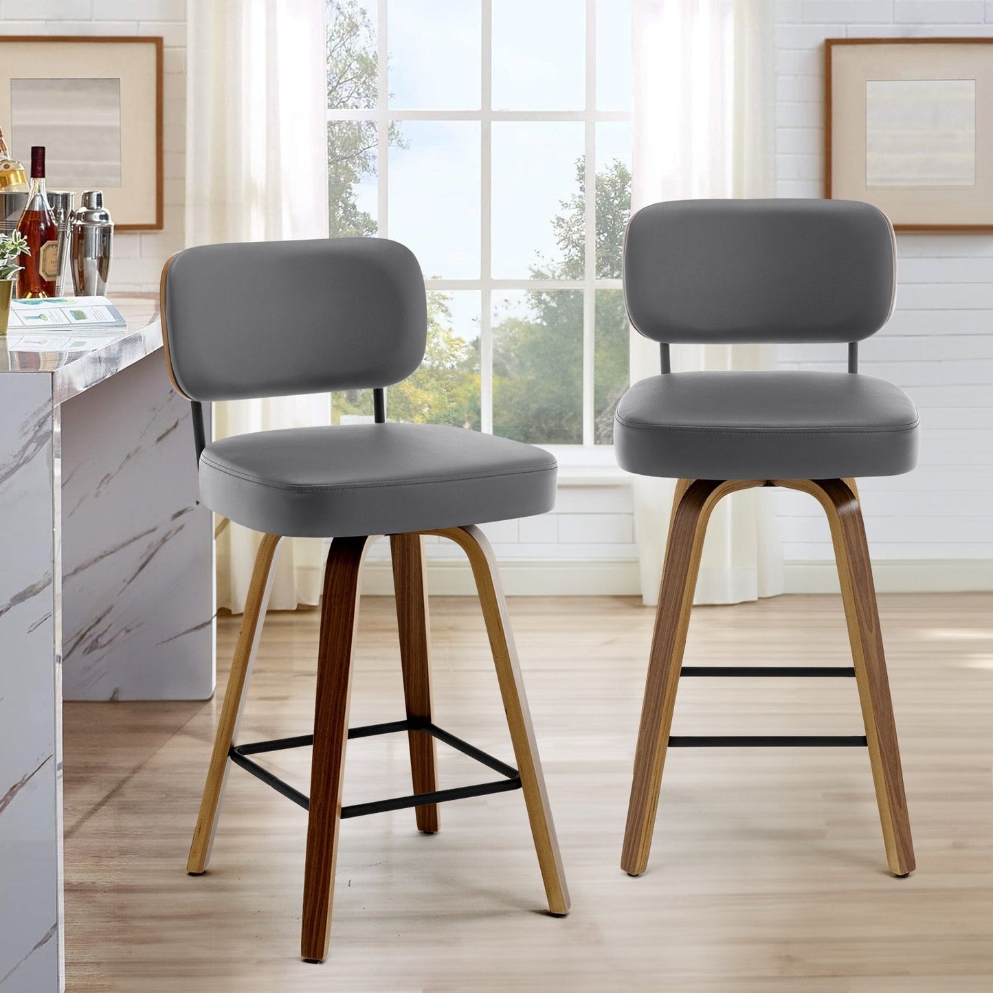 26/29 Swivel Bar Stools/ Counter Stools with Bentwood Legs